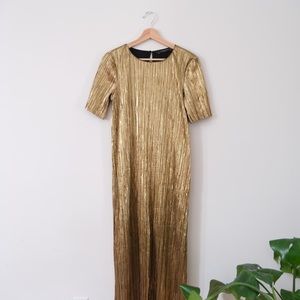 Zara gold metallic dress